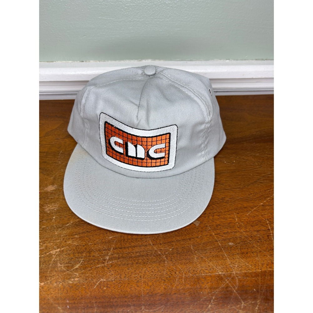 Vintage Midwest‎ Embroidery CMC Patch Snapback Hat Gray Trucker Cap Made in USA